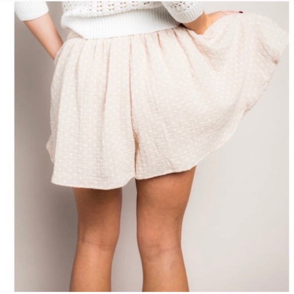 SOLD-Free People Meet Your Match Mini Shorts Skort Beige - Picture 4 of 8